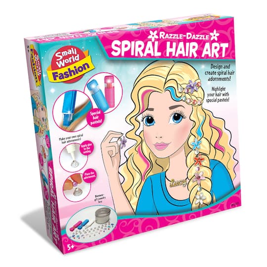 Small World Toys Razzle-Dazzle Spiral Hair Art Kit